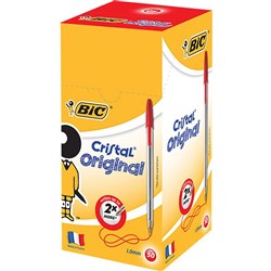 BIC CRISTAL MEDIUM RED BX50