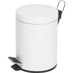 Compass Round Pedal Bin 5 Litres White