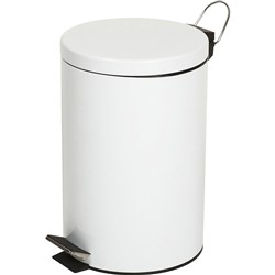 Compass Pedal Bin Powder Coated 12 Litre White