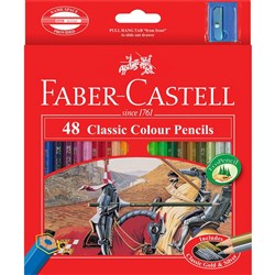 FABER CASTELL CLASSIC 48 ASSORT COLOURED PENCILS