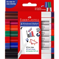 FABER WHITEBOARD MARKERS ASSTS PACK OF 8 3.0MM