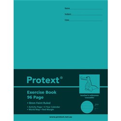 PROTEXT EXRCISE BOOK 225X175MM 8mm Ruled 96pgs, Crocodile