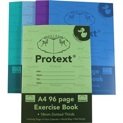 PROTEXT EXERCISE BOOK A4 96pgs 18mm D/T - Duck