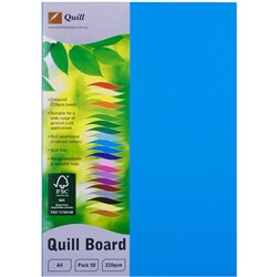 Quill Board 210GSM A4 Marine Blue Pack 50