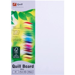 QUILL BOARD A4 210GSM PKT100 WHITE