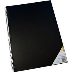 Quill Visual Art Diary 110GSM A3 120 PAGE - BLACK COVER