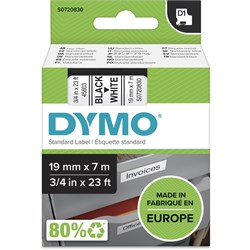 DYMO D1 19Mm X7M BLACK ON WHITE WHITE EA