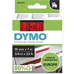 DYMO TAPE D1 19MM X7M BLACK ON RED