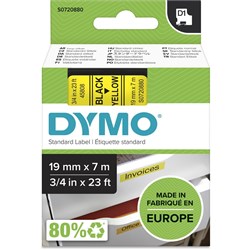 DYMO D1 19Mm X7M BLACK ON YELLOW EA
