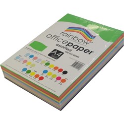 RAINBOW 80GSM OFFICE PAPER A4 Assorted Ream of 500