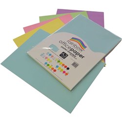 RAINBOW 80GSM OFFICE PAPER A3 5 Pastel Assorted Pack of 100