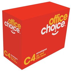 OFFICE CHOICE C4 ENVELOPES 324x229 StripSeal White 100g XB250