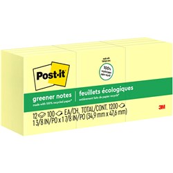 653-RP POST-IT PAD YELLOW RECYCLED PAPER NOTE 34.9MM X 47.6M