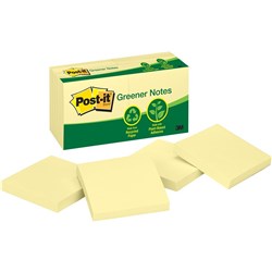 654RP POST-IT PAD YELLOW RECYCLED PAPER NOTE 73MM X 73MM