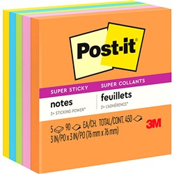 POST-IT SUPER STICKY 654-5SSUC 73MM X 73MM PCK 5