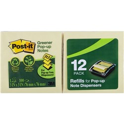 POST-IT R330-RP POP UP NOTES Refills 100% Recycled 76x76mm PK12