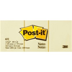 POST-IT NOTES-653 34 X 47 YELLOW EA