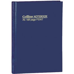 COLLINS HARD COVER NOTEBOOKS A5 Feint 168 Pg EA
