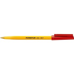 STAEDTLER STICK 430 BALLPOINT PEN Fine Red EA