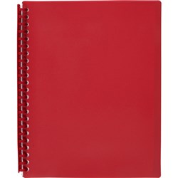 MARBIG A4 REFILLABLE DISPLAY BOOKS 20 POCKET RED EA 2007003