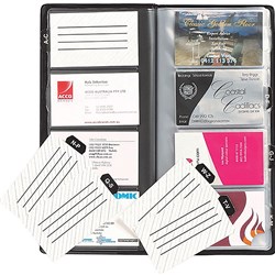 MARBIG BUSINESS CARD BOOK INDEXED BLACK