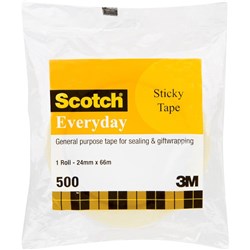 SCOTCH 500 EVERYDAY STICKY TAPE 24MMX66M RL1