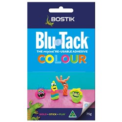 BOSTICK BLUTACK COLOURED 75GM COMPACT  (PK10)