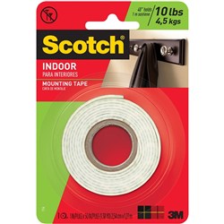 SCOTCH 114 HEAVY DUTY FOAM MOUNTING TAPE 25.4mmx1.27m EA