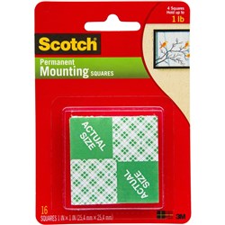 111 SCOTCH HEAVY DUTY FOAM MOUNTING SQUARES 16 SQUARES ON BA