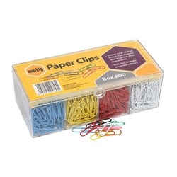 PAPER CLIPS VINYL COATED BOX 800 ASSTD PAPER CLIPS VINYL COATED BOX EA