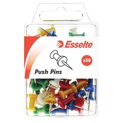 ESSELTE PUSH PINS  Assorted Colours PK50