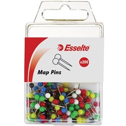 ESSELTE PINS MAP 4x17mm Assorted