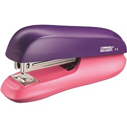 RAPID FUNKY F6 STAPLER Half Strip Purple / Apricot 24/6 & 26/6 staples