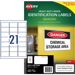 AVERY HEAVY DUTY LASER LABELS 21 UP L7060 SHR