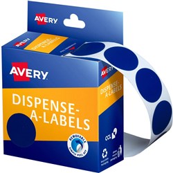 AVERY DISPENSER LABELS Circles DMC24B 24mm Blue EA