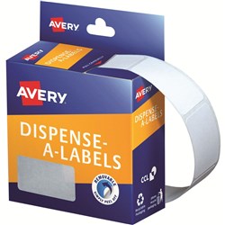 AVERY DISPENSER LABELS Rectangles DMR2438W 24x38mm White EA