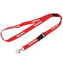 REXEL PRE PRINTED LANYARDS VISITOR RED