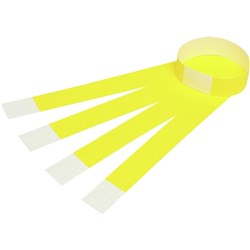 WRISTBAND REXEL FLURO YELLOW PKT-100  TYVEK NUMBERED