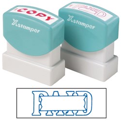 XSTAMPER - 1 COLOUR - TITLES P-Q 1201 Paid/Date Blue EA