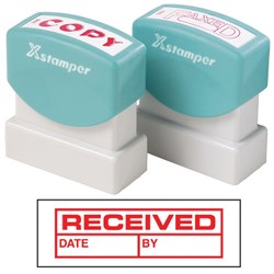 XSTAMPER - 1 COLOUR - TITLES R-Z 1680 Received/Date/By Red EA