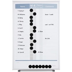 QUARTET MATRIX IN/OUT BOARD 410x280mm 15 Names Portrait SMALL