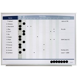 QUARTET MATRIX IN/OUT BOARD 580x410mm 15 Names Landscape LARGE