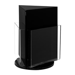 BROCHURE HOLDER A4X3 BLACK COUNTERTOP ROTATING - DEFLECTO