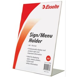 ESSELTE SIGN/MENU HOLDER A4 Slanted Portrait