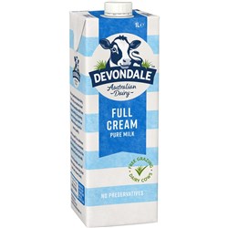 DEVONDALE UHT MILK Full Cream 1lt Pack of 10