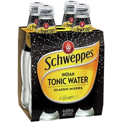 SCHWEPPES TONIC WATER 300ml Glass Pack of 4
