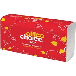 OFFICE CHOICE HAND TOWEL Ultraslim 230x235mm 150 sheet Carton of 16 - interleaved