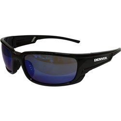 MAXISAFE DENVER SAFETY GLASSES Blue Mirror Lens Black Frame