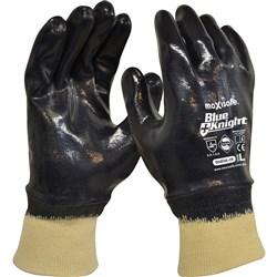 MAXISAFE SYNTHETIC COAT GLOVES Blue Knight Nitrile Glove Fully Coated, Extra Large