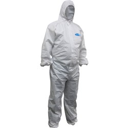 MAXISAFE DISPOSABLE COVERALLS Koolguard Laminated White Medium